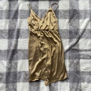 Brand new never worn gold mini dress